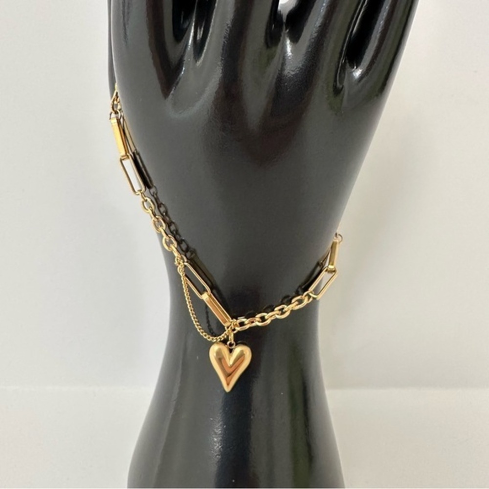 Gold Heart‎ Charm Bracelet